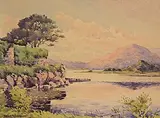 Seán O'Connor, Evening Light near Innisfallen, Killarney, watercolour on paper