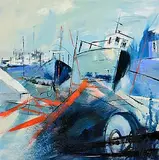 Paula McKinney, The Old Boat Yard, oil on board