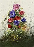 Phyllis del Vecchio, Anemones, watercolour on paper