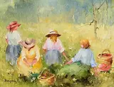 Elizabeth Brophy, Wildflower Time, oil on board