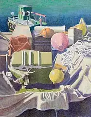 William Carron, Harbour at Puerto Catalonia, 1998, acrylic on paper