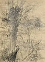 Colin Middleton, Landscape, pencil on paper