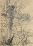 Colin Middleton, Landscape, pencil on paper