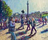 Norman Teeling, O'Connell Street, Dublin, oil on board