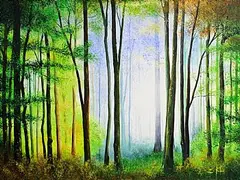 Simone Puorger, Morning Silence, acrylic on canvas