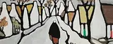 Markey Robinson, Shawlie in the Village, gouache on board