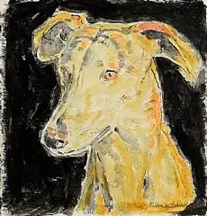 Basil Blackshaw, Greyhound, oil on board
