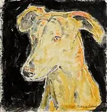 Basil Blackshaw, Greyhound, oil on board