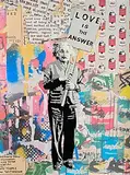 Thierry Guetta, Einstein, 2023, unique silkscreen and mixed media on wove