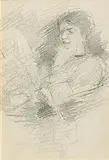 John Butler Yeats, Lily Reading, pencil on paper