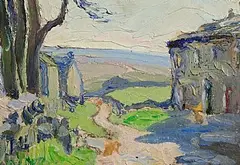 Coastal Scene by Letitia Marion Hamilton, oil on board, sold Nov 2025