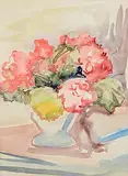 Gerard Dillon, Still Life - Red Roses, watercolour on paper