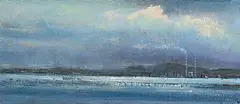 Peter Pearson, West Wind, Dublin Bay, 2001, oil on canvas board