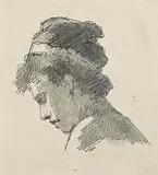 Paul Henry, Portrait of a Lady, pencil on paper