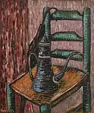 Basil Rakoczi, Still Life with Chair and Coffee Pot, oil on canvas