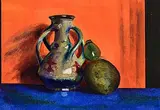 John Luke, Table Top Still Life, watercolour on paper