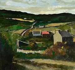 Peter Collis, Farms at Toe Head III, West Cork, oil on canvas laid on board
