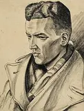 Harry Kernoff, The Young Poet, charcoal on paper