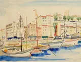 Fr. Jack P. Hanlon, Honfleur Harbour, watercolour on paper