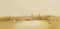 Anthony Robert Klitz, Dun Laoghaire, oil on canvas