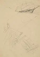 Harry Clarke, Untitled Study from Tales of Mystery and Imagination, pencil and graphite on heavy wove paper (second image verso)