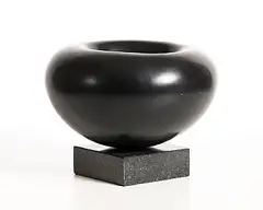 Sonja Landweer, Ovoid Bowl, unique glazed ceramic on granite base