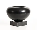 Sonja Landweer, Ovoid Bowl, unique glazed ceramic on granite base