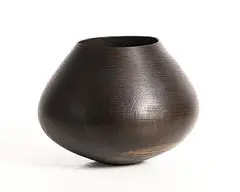Liam Flynn, Carved Vessel, ebonised oak