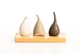 Marie Foley, Three Vessels, ceramic on wooden base