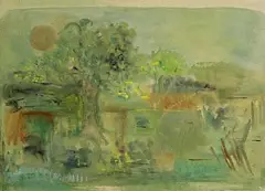 Summer Day by Anita Shelbourne, gouache on board, sold Nov 2025