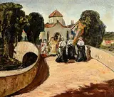 Paul Leduc, Corpus Christi Procession, Brittany, oil on canvas