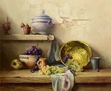 Robert Chailloux French, Still Life - Fruit, Pottery and Collander, oil on canvas