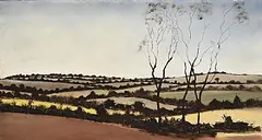 Jonathan Wade, Rolling Hills, oil on board