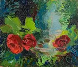 Moyra Barry, The Rose Garden, oil on canvas