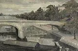 Deborah Brown, October Evening on the Seine, oil on board