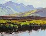 Ann Primrose Jury, Reflections, Connemara, oil on canvas board