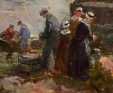 Samuel Connolly Taylor, Breton Harbour, oil on card