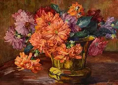 Wycliffe Egginton, Still Life - Vase of Flowers, watercolour on paper