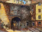 Fergus O'Ryan, Spanish Town, oil on board