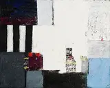 Michael Hales, Lost Cities - Rust and Rose, encaustic, oils and gold leaf on canvas board
