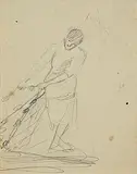 Countess Markievicz, Tending The Nets, pencil on paper