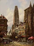 Henri Thomas Schafer, Rouen, Normandy, oil on canvas