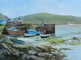 Annemarie Bourke, Summer's Day at Ring Pier, Clonakilty, oil on canvas