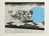 Micheal Farrell, Storm in a Teacup, 1977, lithograph - number 73 from an edition of 80