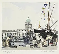 Flora Mitchell, Customs House, Dublin, watercolour on paper