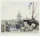Flora Mitchell, Customs House, Dublin, watercolour on paper