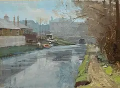 Niccola d'Ardia Caracciolo, Grand Canal, Baggot St., Dublin, watercolour on paper