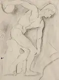 Mainie Jellett, Discobolus, pencil and charcoal