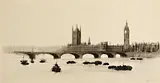 Anthony Robert Klitz, View of Westminster From Across the Thames, oil on canvas