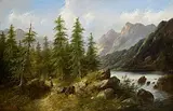 Eduard Boehm, Lady in the Forest, oil on canvas